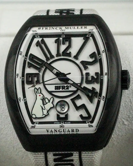2023 Franck Muller Vanguard #FR2 "Rabbits" L.E. 41MM White Dial Textile Strap (V41SCDT FR2 GFGRNR NR)