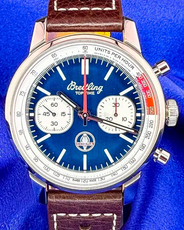 2024 Breitling Top Time B01 "Shelby Cobra" 41MM Blue Dial Leather Strap (AB01763)