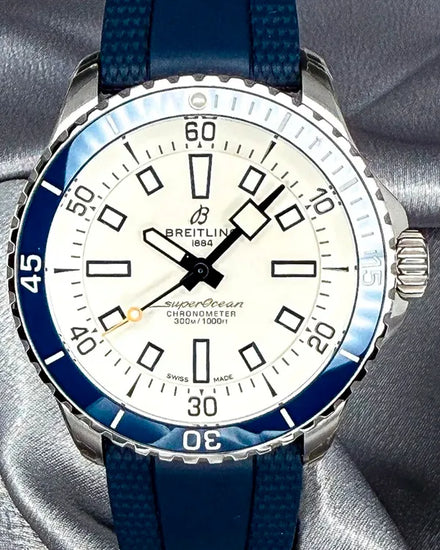 2024 Breitling Superocean 42MM White Dial Rubber Strap (A17375)