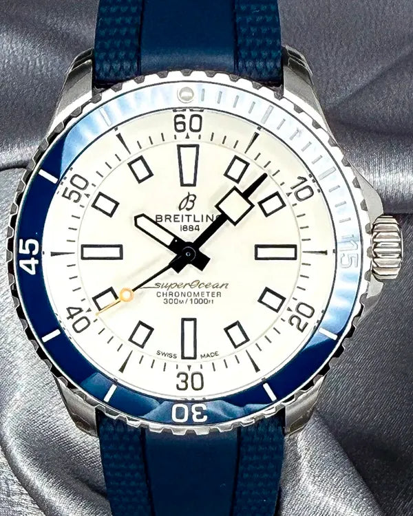 2024 Breitling Superocean 42MM White Dial Rubber Strap (A17375)