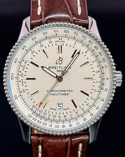 2024 Breitling Navitimer 41MM Silver Dial Leather Strap (A17326)