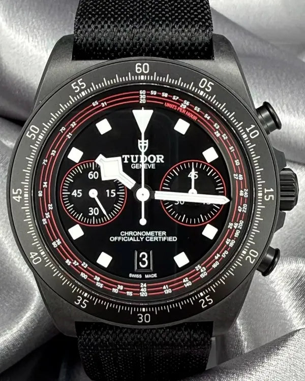 2024 Tudor Pelagos FXD Chronograph "Cycling Edition" 43MM Black Dial Textile Strap (M25827KN)