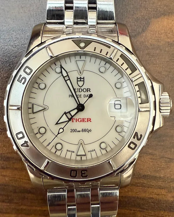 No Reserve - Tudor Hydronaut Prince Date Tiger 40MM White Dial Steel Bracelet (89190)