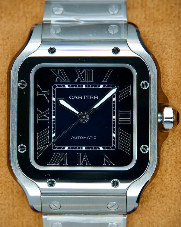 2025 Cartier Santos De Cartier 35.1MM Blue Dial Steel Bracelet (WSSA0063)