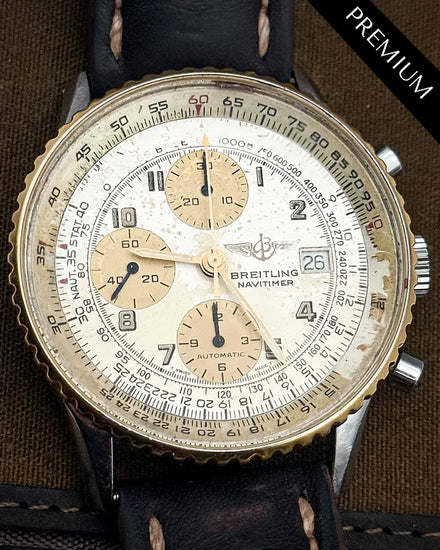 No Reserve - Breitling Navitimer 41MM White Dial Leather Strap (B13019)