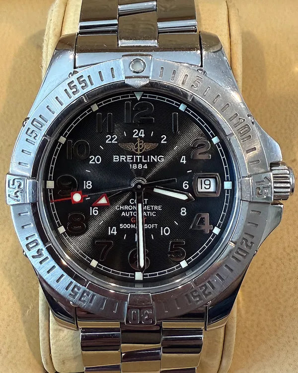 Breitling Colt GMT 40MM Black Dial Steel Bracelet (A32350)