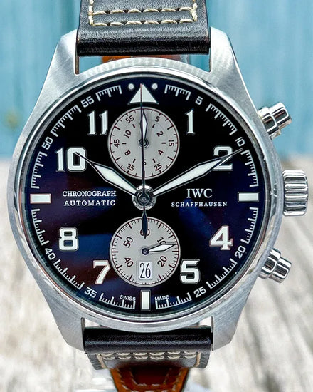 2014 IWC Schaffhausen Pilot Spitfire Chronograph “Antoine de Saint Exupéry” 43MM Brown Dial Leather Strap (IW387806)