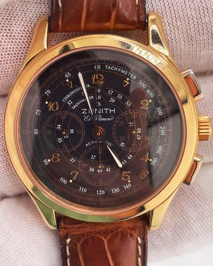 1999 Zenith El Primero Rose Gold Chronograph L.E. 38MM Black Dial Leather Strap (17.0500.400/21)