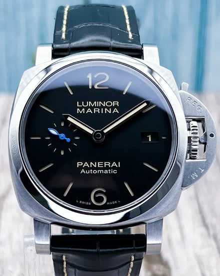 2019 Panerai Luminor Marina 1950 3 Days 42MM Black Dial Leather Strap (PAM01392)