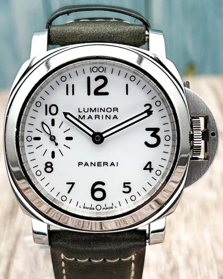 Panerai Luminor Marina 44MM White Dial Leather Strap (PAM00113)