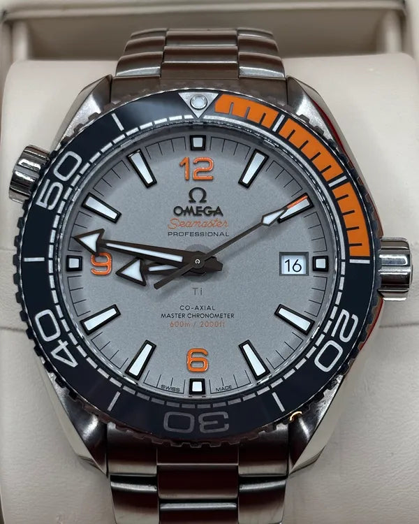 2017 Omega Seamaster Planet Ocean 600M 43.5MM Grey Dial Titanium Bracelet (215.90.44.21.99.001)