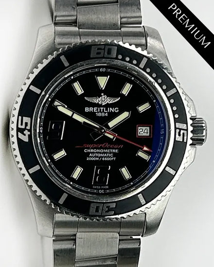 Breitling Superocean 44MM Black Dial Steel Bracelet (A17391)