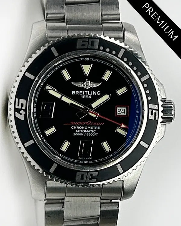 Breitling Superocean 44MM Black Dial Steel Bracelet (A17391)