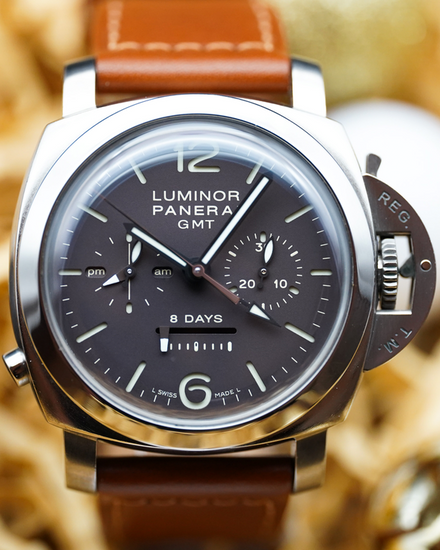 Panerai Luminor 1950 8 Days Chrono Monopulsante 44MM Brown Dial Leather Strap (PAM00311)