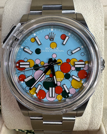 2025 Rolex Oyster Perpetual 41MM Turquoise "Celebration" Dial Oyster Bracelet (124300)