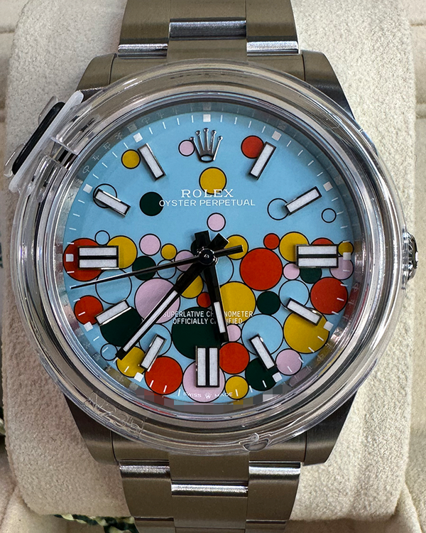 2025 Rolex Oyster Perpetual 41MM Turquoise "Celebration" Dial Oyster Bracelet (124300)