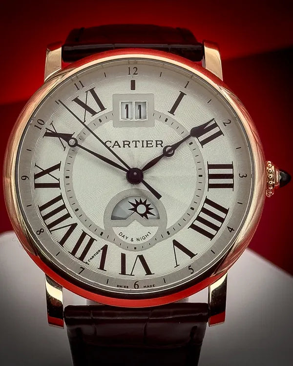 Cartier Rotonde De Cartier 42MM Silver Dial Leather Strap (W1556220)