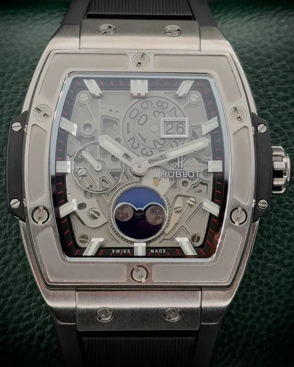 Hublot Spirit of Big Bang Moonphase 42MM Skeleton Dial Rubber Strap (647.NX.1137.RX)