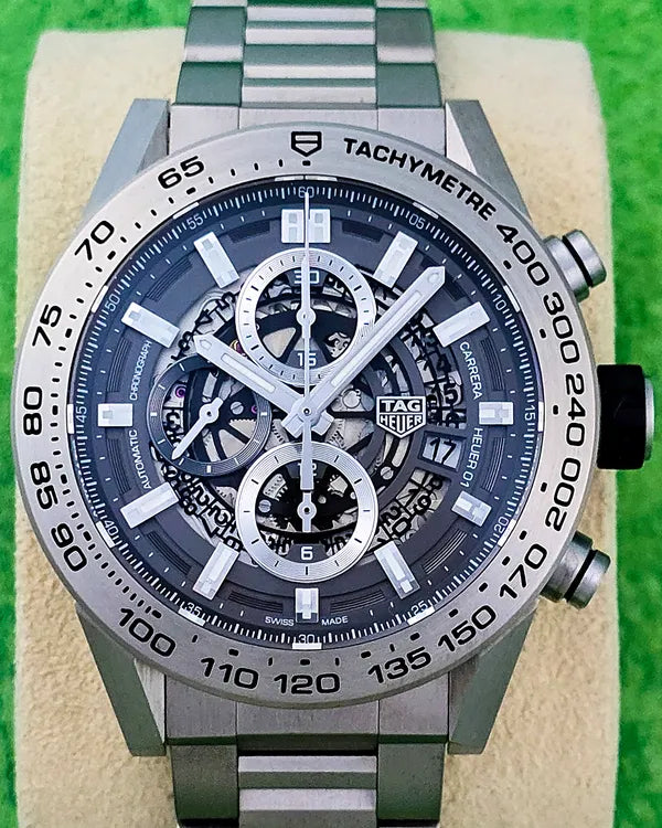 2017 Tag Heuer Carrera 43MM Skeleton Dial Titanium Bracelet (CAR2A8A.BF0707)
