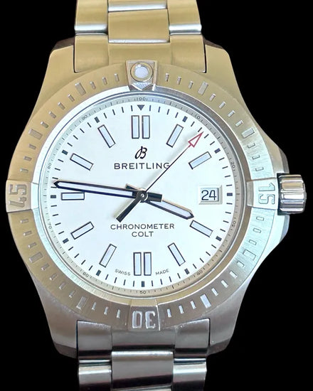 No Reserve - 2021 Breitling Chronomat Colt 41MM Silver Dial Steel Bracelet (A17313)