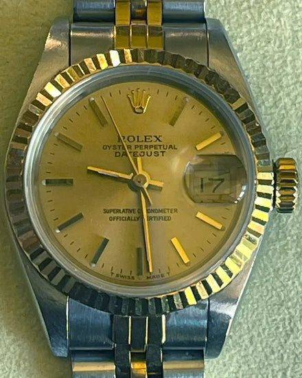 No Reserve - Rolex Lady-Datejust 26MM Champagne Dial Two-Tone Jubilee Bracelet (69173)