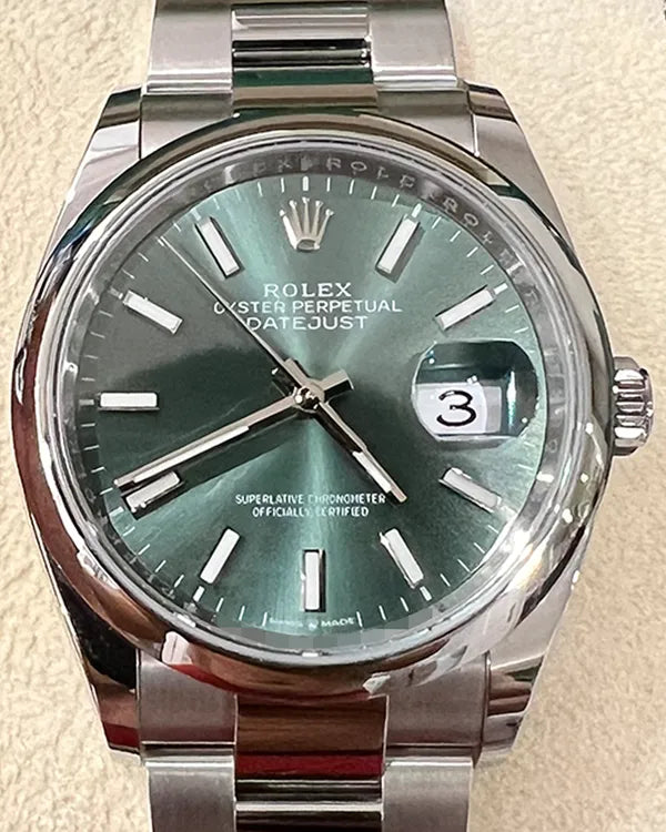 2025 Rolex Datejust 36MM Green Dial Oyster Bracelet (126200)