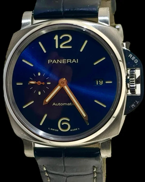 No Reserve - 2020 Panerai Luminor Due 42MM Blue Dial Leather Strap (PAM00927)