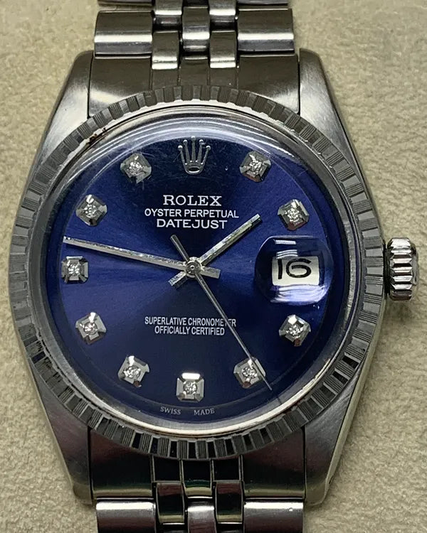 No Reserve - Rolex Datejust 36MM Aftermarket Blue Dial Jubilee Bracelet (1603)