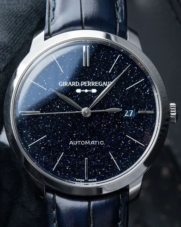 2024 Girard Perregaux 1966 "Orion" 40MM Blue "Aventurine" Dial Leather Strap (49555-11-435-BB4A)