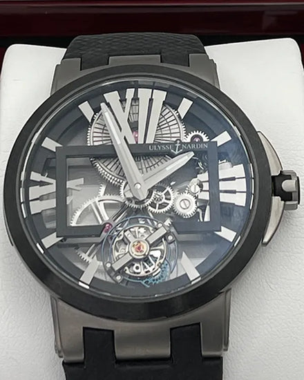 Ulysse Nardin Executive Skeleton Tourbillon 45MM Skeleton Dial Leather Strap (1713-139)