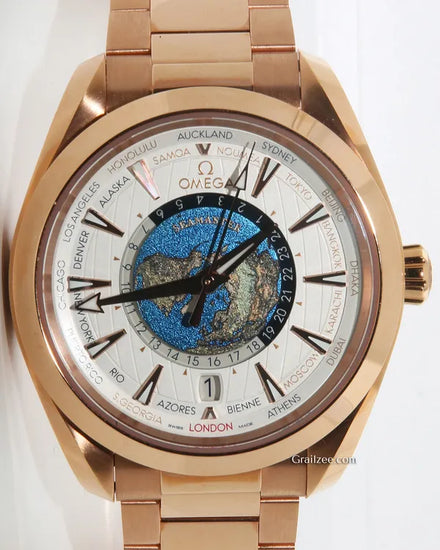 Omega Seamaster Aqua Terra Worldtimer 43MM Silver Dial Rose Gold Bracelet (220.50.43.22.02.001)