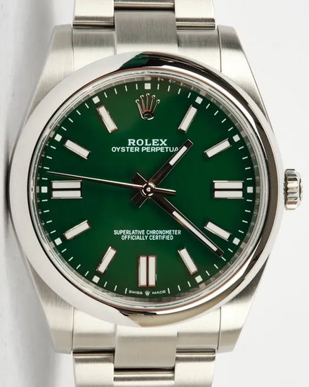 2023 Rolex Oyster Perpetual 41MM Green Dial Oyster Bracelet (124300)