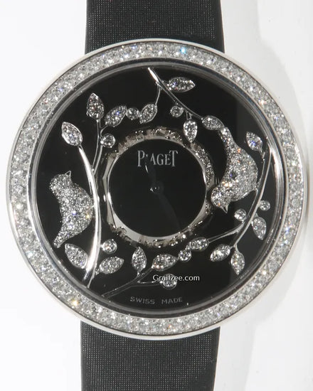 Piaget Limelight Gala Garden Party 39MM Quartz Black Dial Textile/Leather Strap (G0A36169)