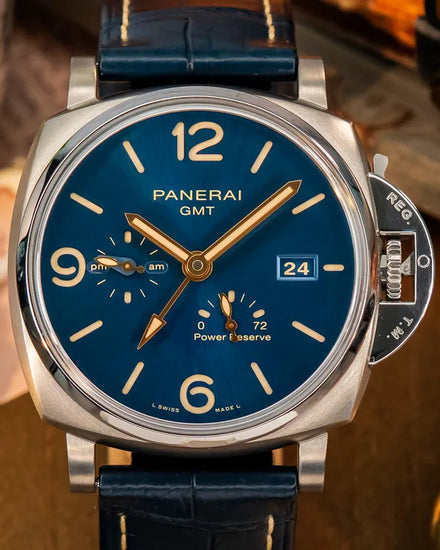 2019 Panerai Luminor Due GMT 3 Days 45MM Blue Dial Leather Strap (PAM00964)