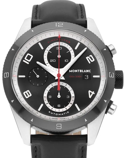 Montblanc Timewalker 43MM Black Dial Leather Strap (116096)