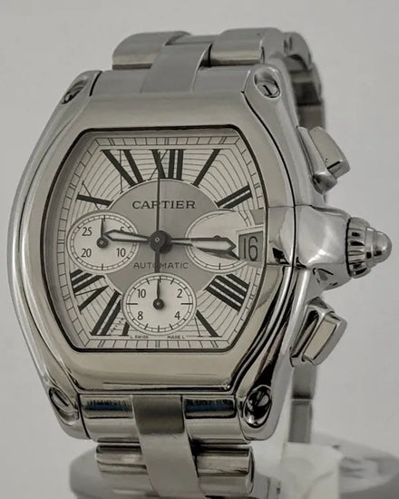 Cartier Roadster XL 40MM White Dial Steel Bracelet (2618)