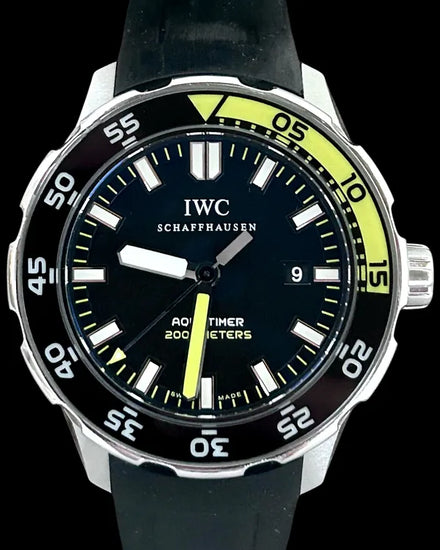 No Reserve - IWC Schaffhausen Aquatimer 2000 44MM Black Dial Rubber Strap (IW356808)