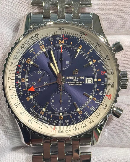 2019 Breitling Navitimer GMT 46MM Blue Dial Steel Bracelet (A24322121C2A1)