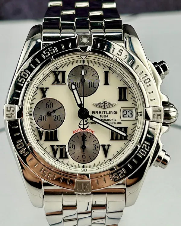 Breitling Cockpit Chronograph 39MM Silver Dial Steel Bracelet (A13358)