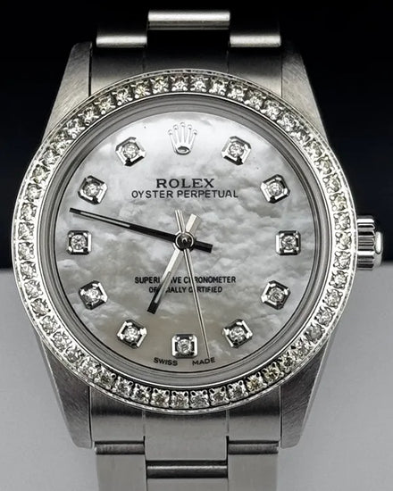 Rolex Oyster Perpetual 31MM Aftermarket Mother of Pearl Dial Oyster Bracelet (67480)