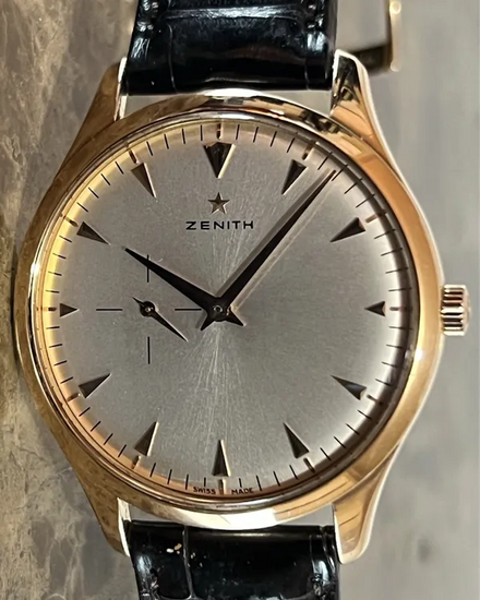 Zenith Elite Ultra Thin 40MM Silver Dial Leather Strap (18.2010.681)