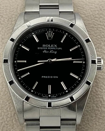2000 (P Serial) Rolex Air-King 34MM Black Dial Oyster Bracelet (14010)