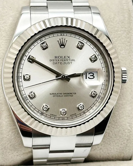 2014 Rolex Datejust II 41MM Silver Dial Oyster Bracelet (116334)