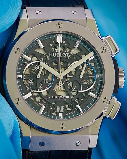 2019 Hublot Classic Fusion Aerofusion 45MM Skeleton Dial Leather Strap (525.NX.0170.LR)