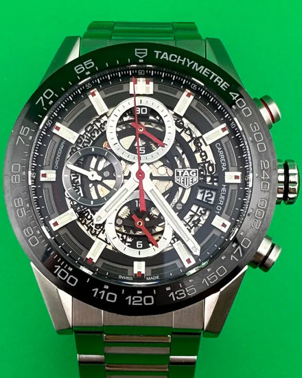 2017 Tag Heuer Carrera Calibre HEUER 01 43MM Skeleton Dial Steel Bracelet (CAR201V)