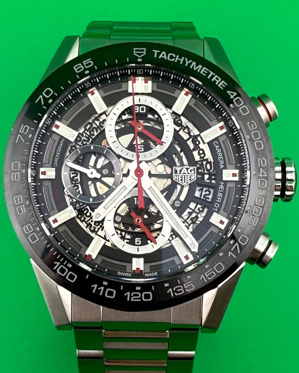 2017 Tag Heuer Carrera 43MM Skeleton Dial Steel Bracelet (CAR201V)