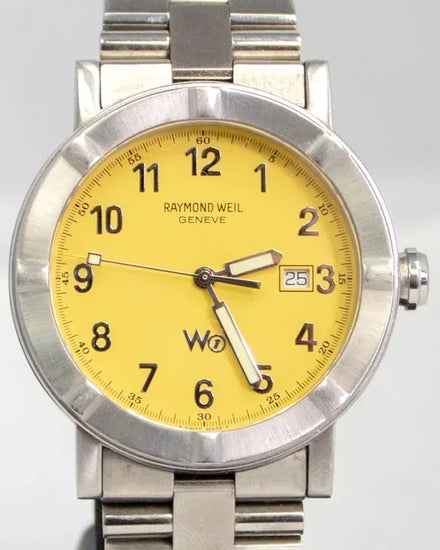 Raymond Weil Parsifal W1 6100 40MM Quartz Yellow Dial Steel Bracelet (6610091)
