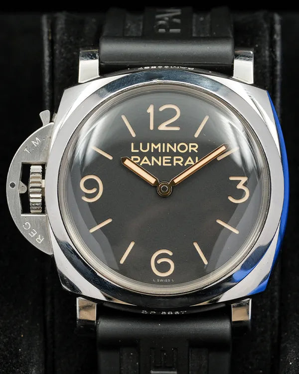 2016 Panerai Luminor 1950 Left Handed 47MM Black Dial Rubber Strap (PAM00557)