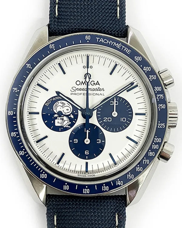 2021 Omega Speedmaster "Silver Snoopy Award" 42MM Silver Dial Textile Strap (310.32.42.50.02.001)