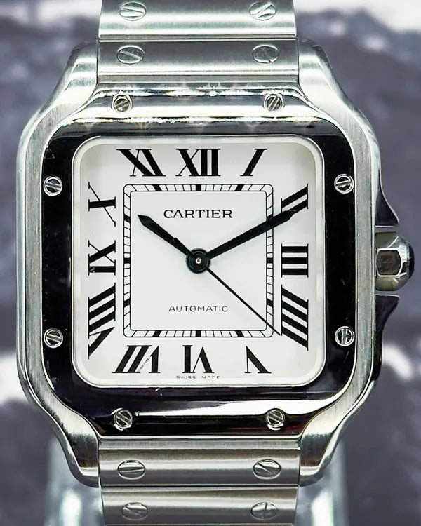 Cartier Santos De Cartier 35.1MM White Dial Steel Bracelet (WSSA0029)